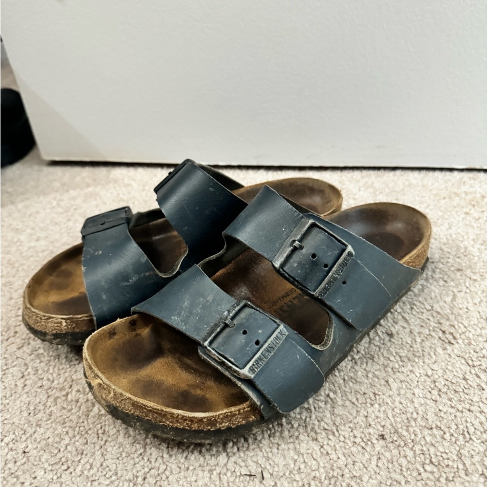 Navy Birkenstock sandals 6.5